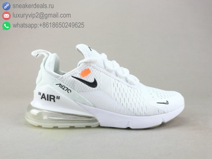 OFF-WHITE X NIKE AIR MAX 270 FLYKNIT WHITE UNISEX RUNNING SHOES